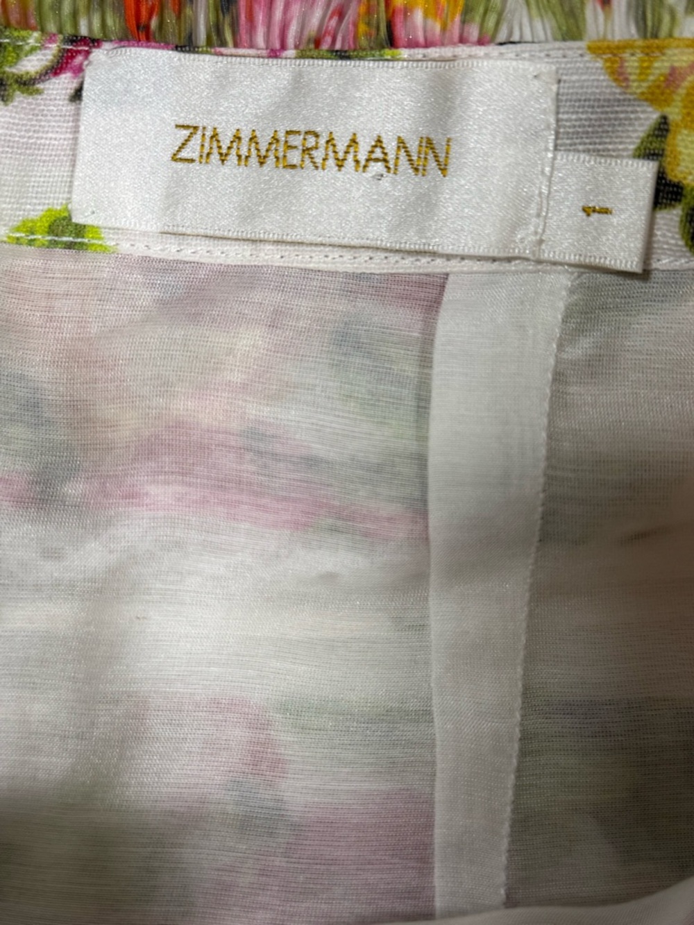 Zimmermann Mini Skirt Size 6 Floral Ruffle Silk Linen Lace Trim Summer Designer - Picture 5 of 10